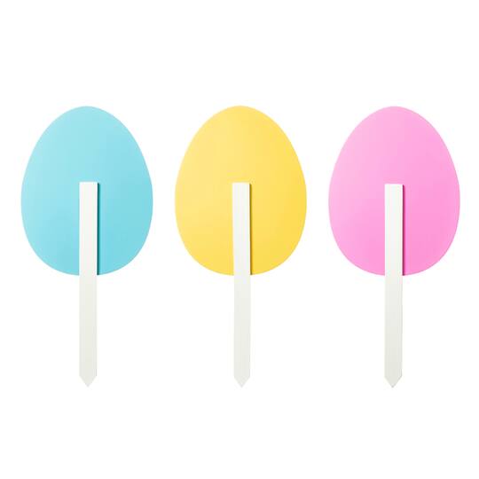 Glitzhome® 15" Wooden Easter Egg Yard Stake Set